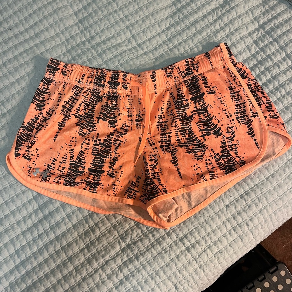 Under Armour Women's Athletic Shorts in Orange and Black